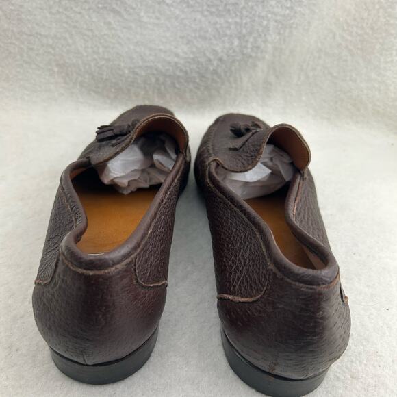 Moreschi Mens Brown Leather Penny Loafer Tassel Made in Italy Slip-on Size 11 - Picture 7 of 13